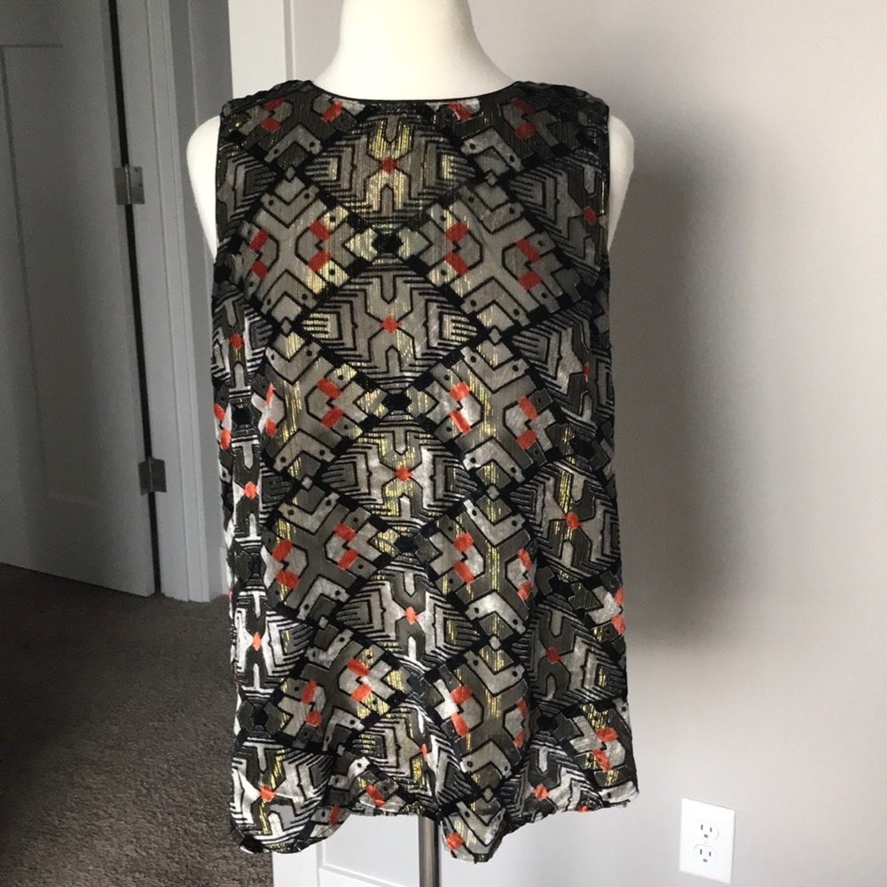 Anthropologie velvet and gold shimmer top - Picture 2 of 7
